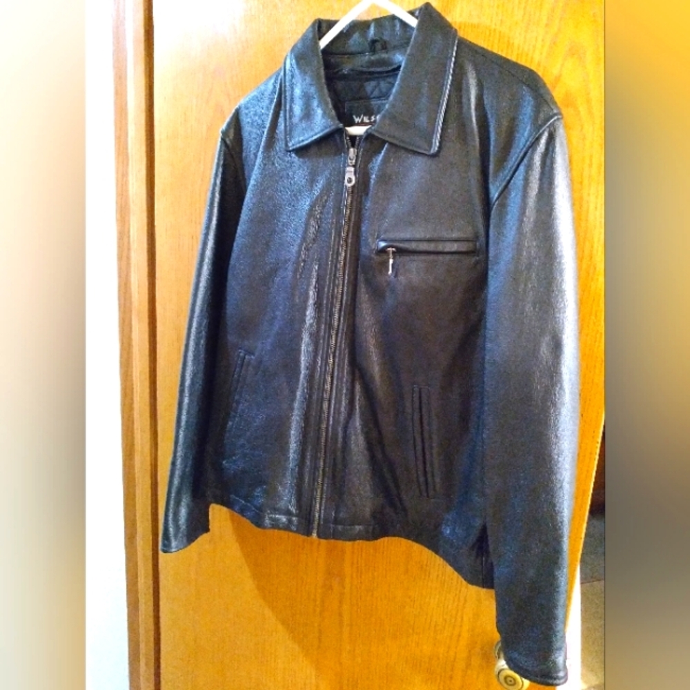 Wilsons black leather jacket